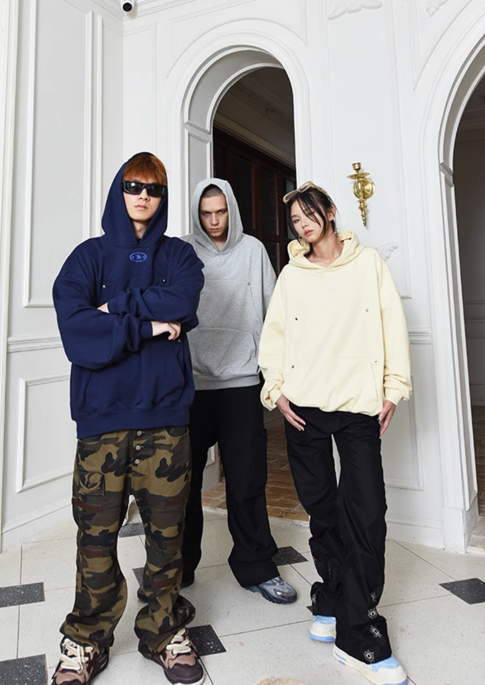 YADcrew Double Pocket Deformable Hoodie