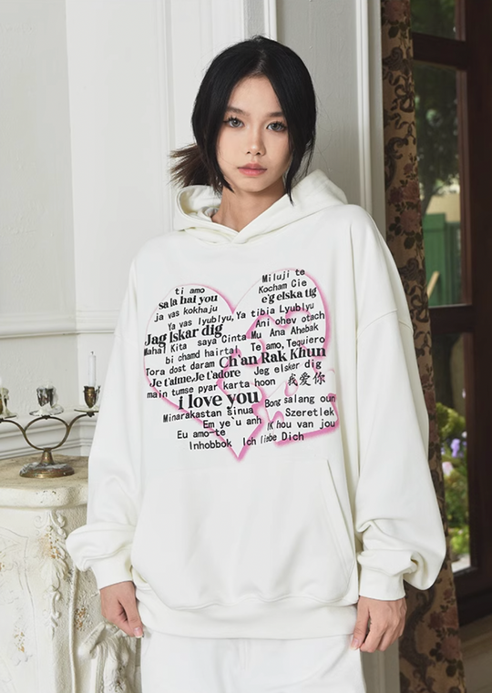 YADcrew Multi Language I Love You Hoodie