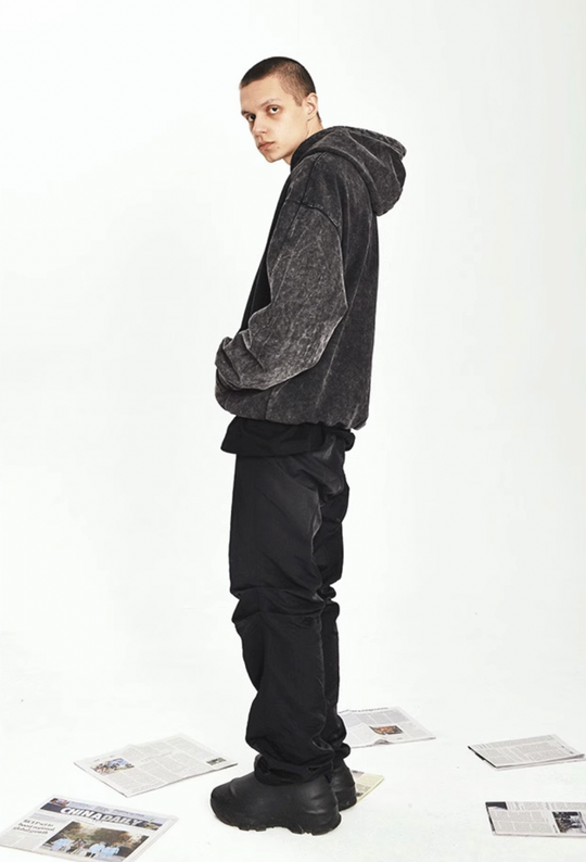 YADcrew Heavy Duty Washed Puzzle Hoodie