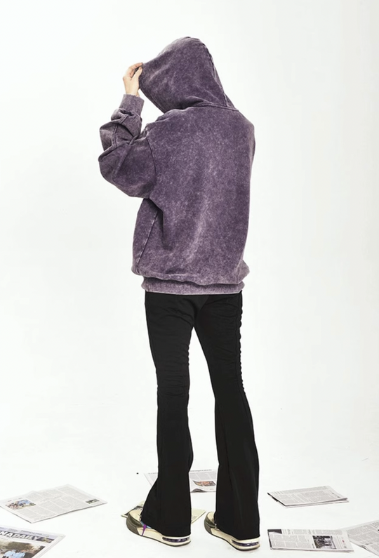 YADcrew Heavy Duty Washed Puzzle Hoodie