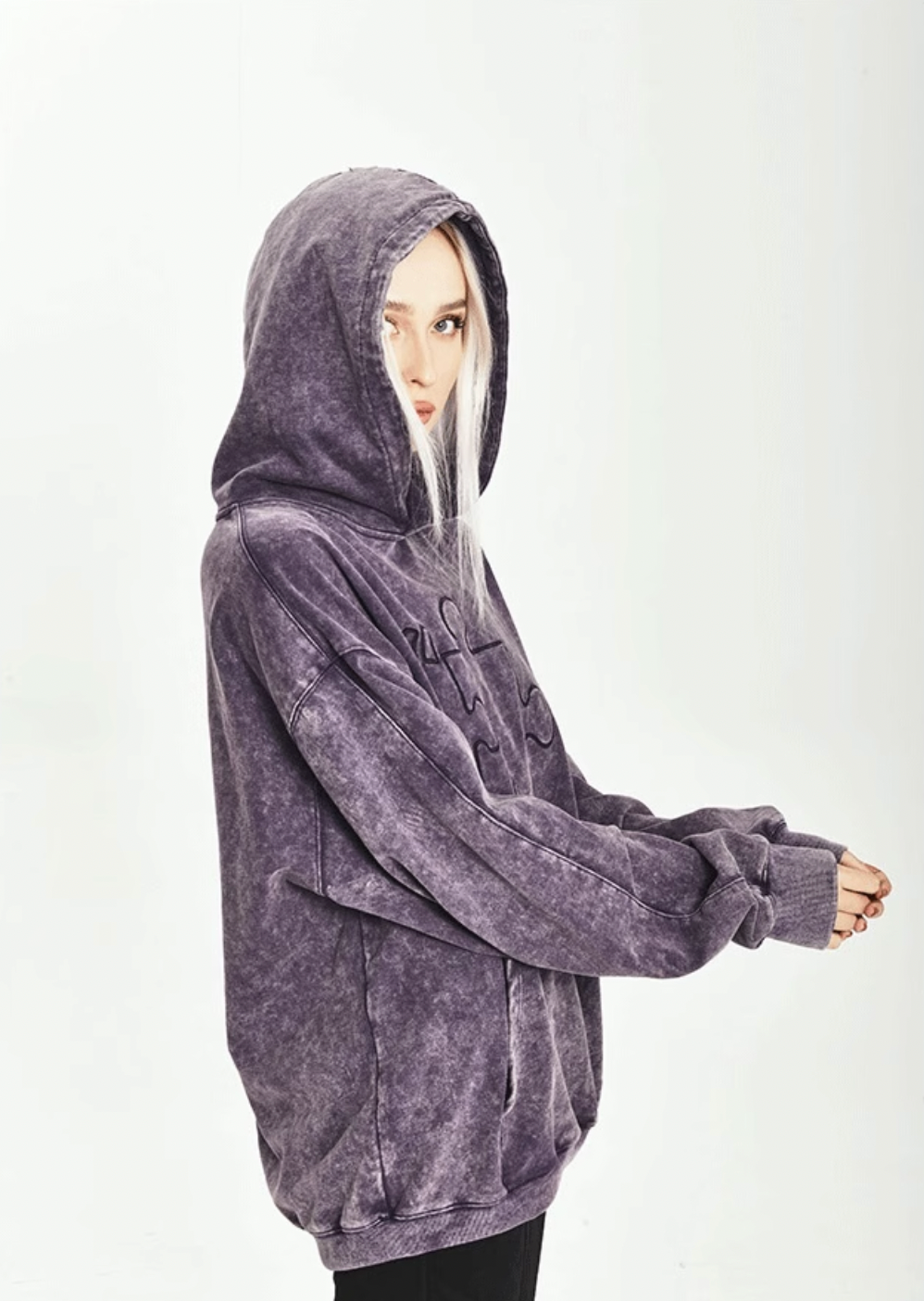 YADcrew Heavy Duty Washed Puzzle Hoodie