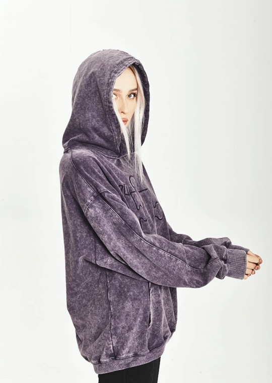 YADcrew Heavy Duty Washed Puzzle Hoodie