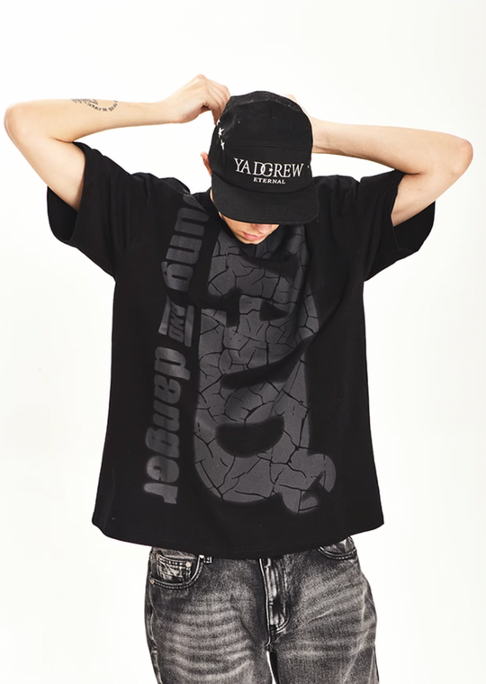 YADcrew Letters Cracked Tee