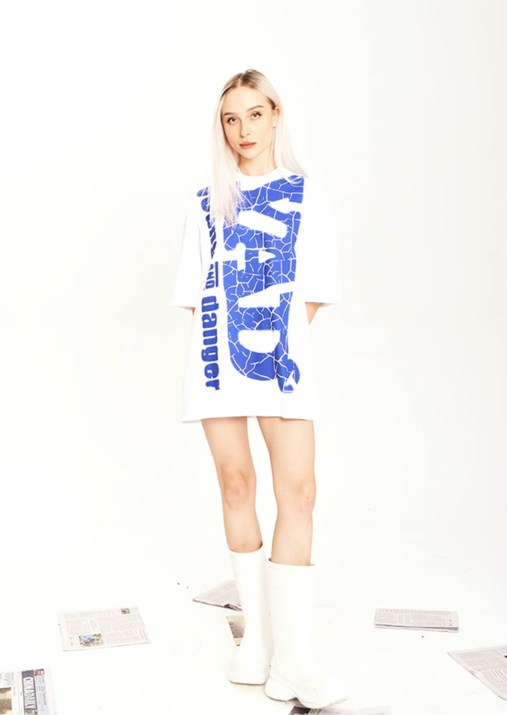 YADcrew Letters Cracked Tee