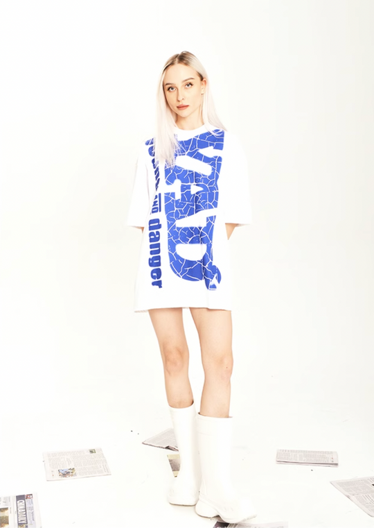 YADcrew Letters Cracked Tee