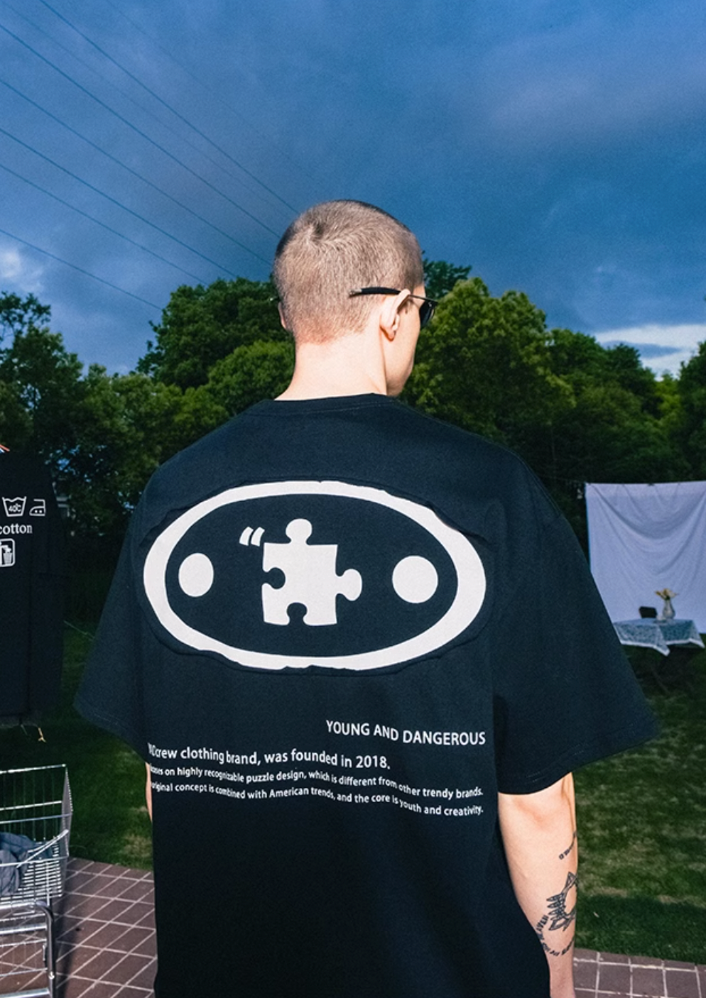 YADcrew Embroidery Applique Tee