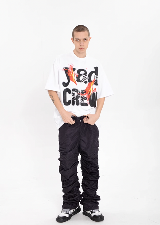 YADcrew Burning Skull graffiti print Tee