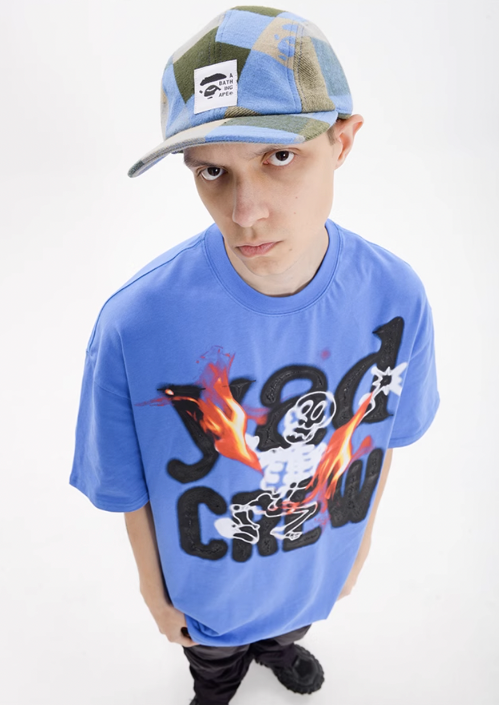 YADcrew Burning Skull graffiti print Tee