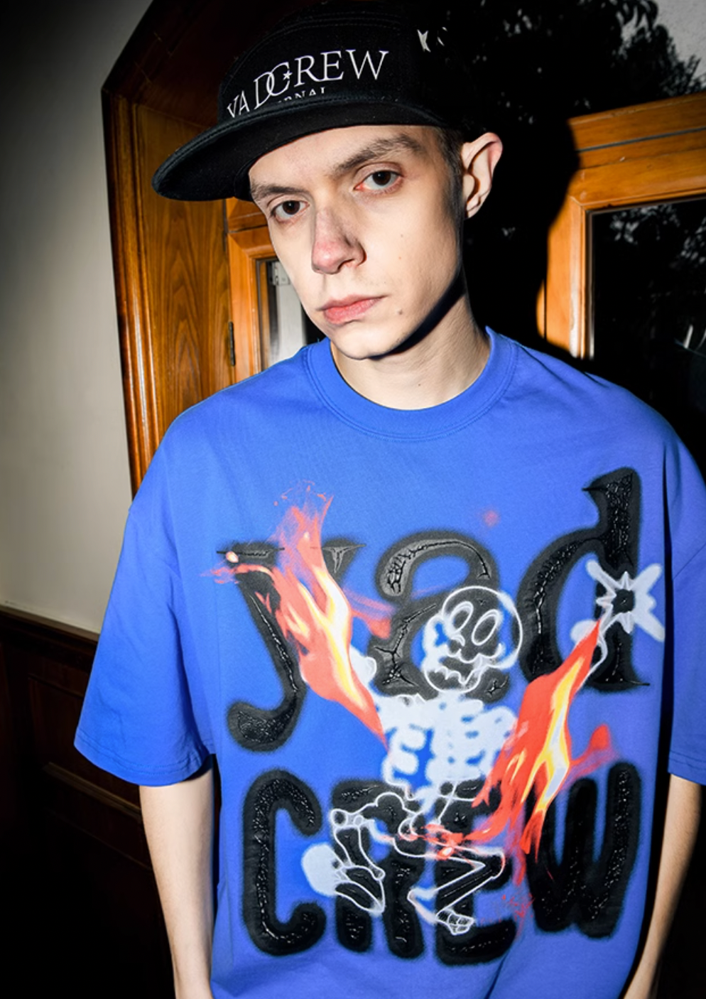 YADcrew Burning Skull graffiti print Tee