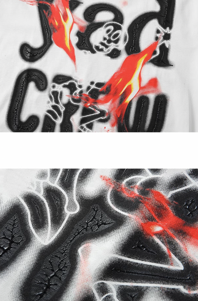 YADcrew Burning Skull graffiti print Tee