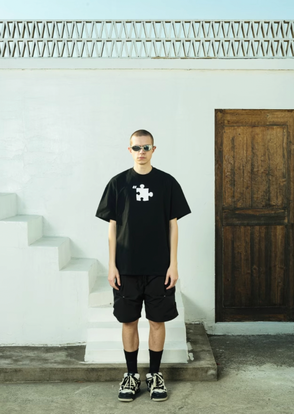 YADcrew Citation Embossed Puzzle Print Tee