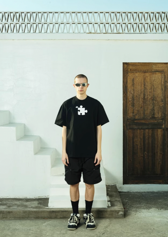YADcrew Citation Embossed Puzzle Print Tee