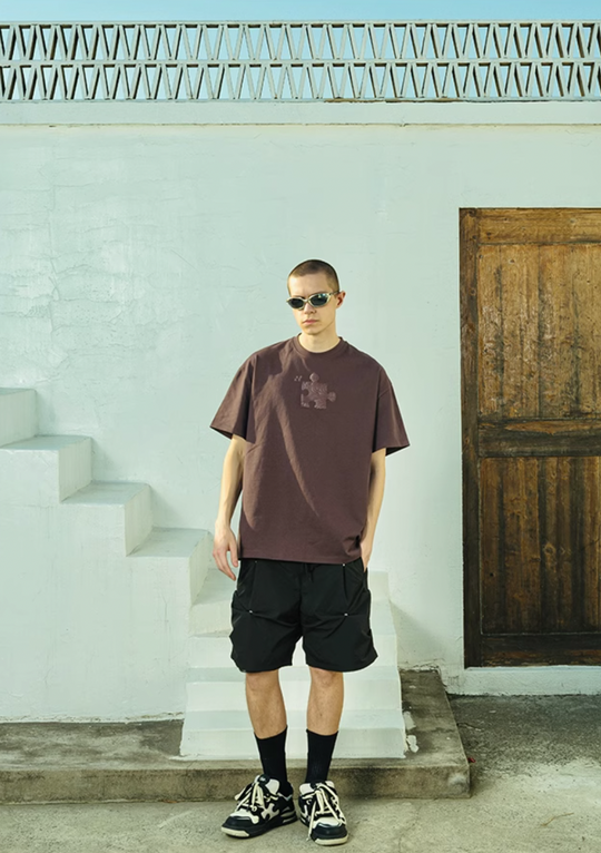 YADcrew Citation Embossed Puzzle Print Tee