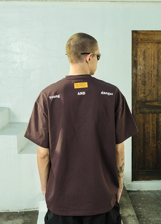 YADcrew Citation Embossed Puzzle Print Tee