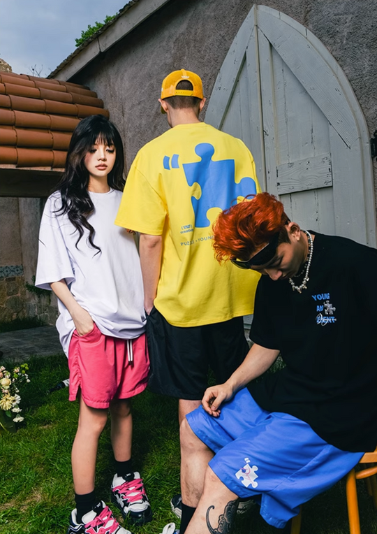 YADcrew Colorful Quotes Tpu Puzzle Large Print Tee