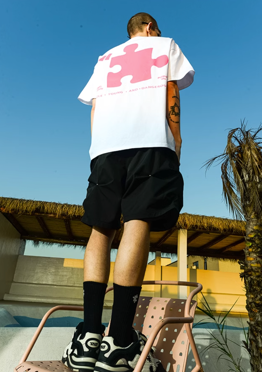 YADcrew Colorful Quotes Tpu Puzzle Large Print Tee