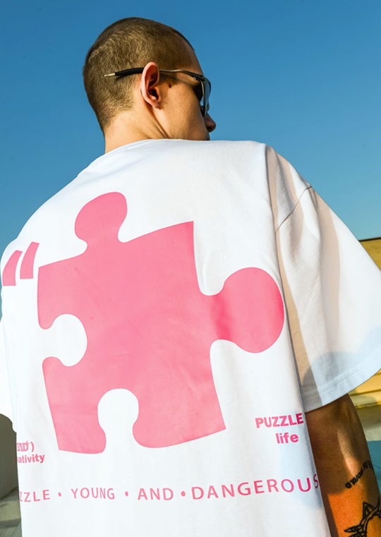 YADcrew Colorful Quotes Tpu Puzzle Large Print Tee