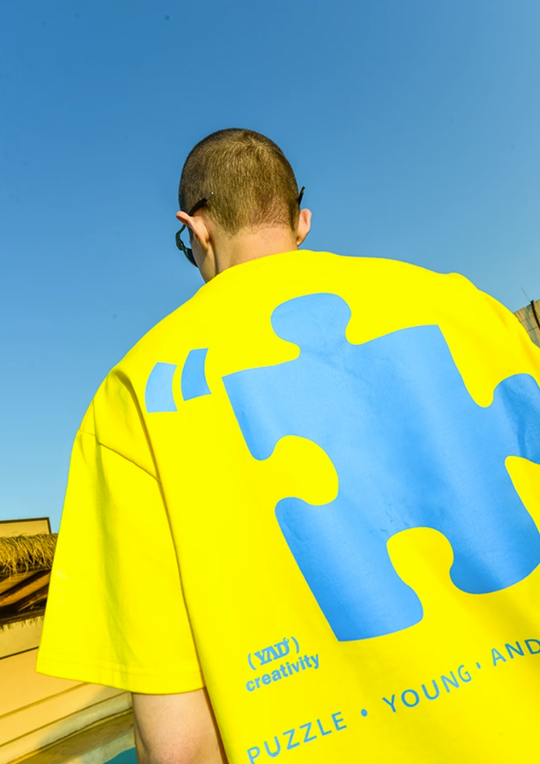 YADcrew Colorful Quotes Tpu Puzzle Large Print Tee