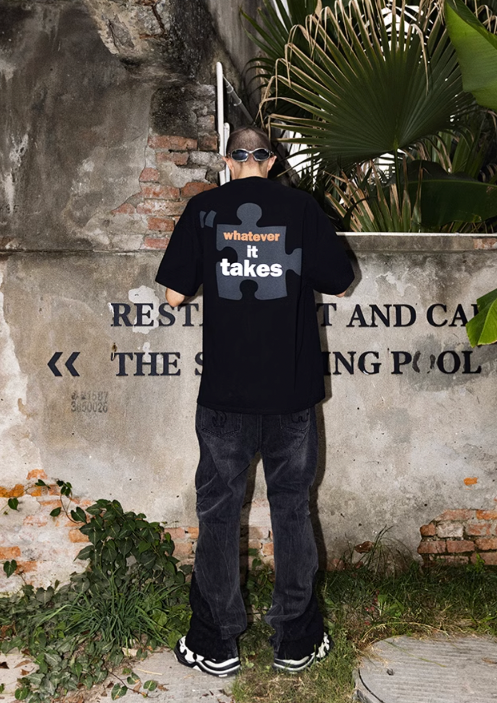 YADcrew Candlelight Puzzle Skull Digital Print Tee