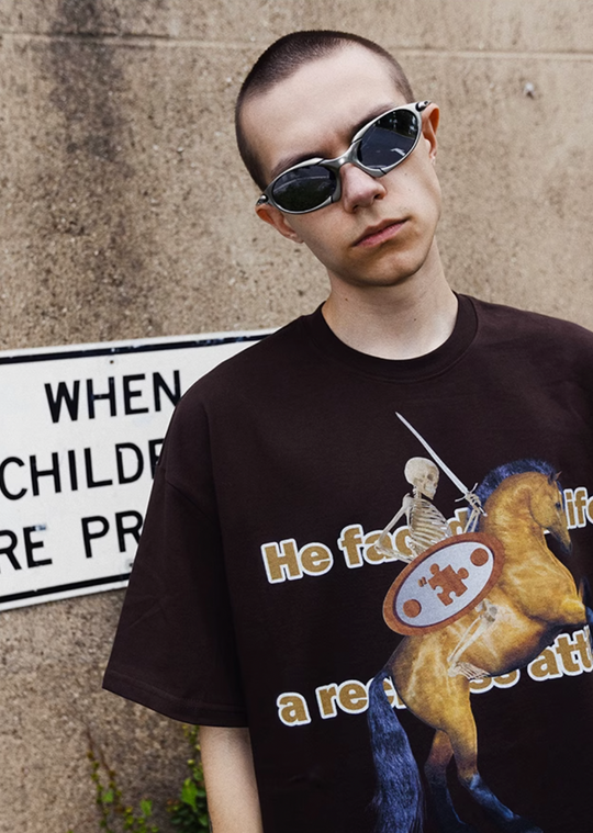 YADcrew Banner Skeleton War Horse Tee