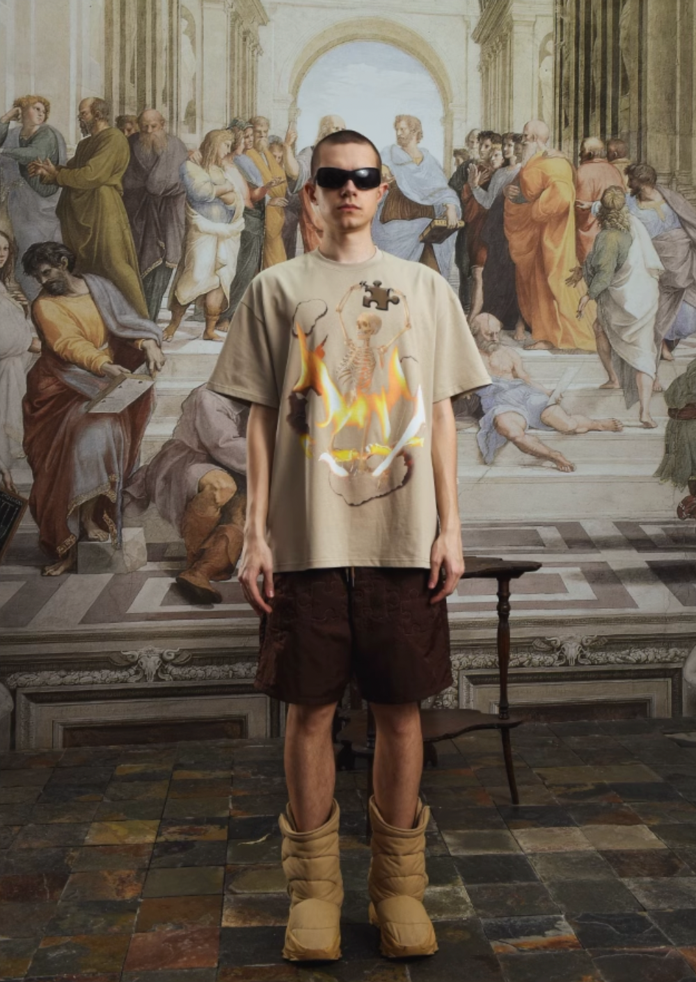 YADcrew Flame Reborn Jigsaw Skull Tee