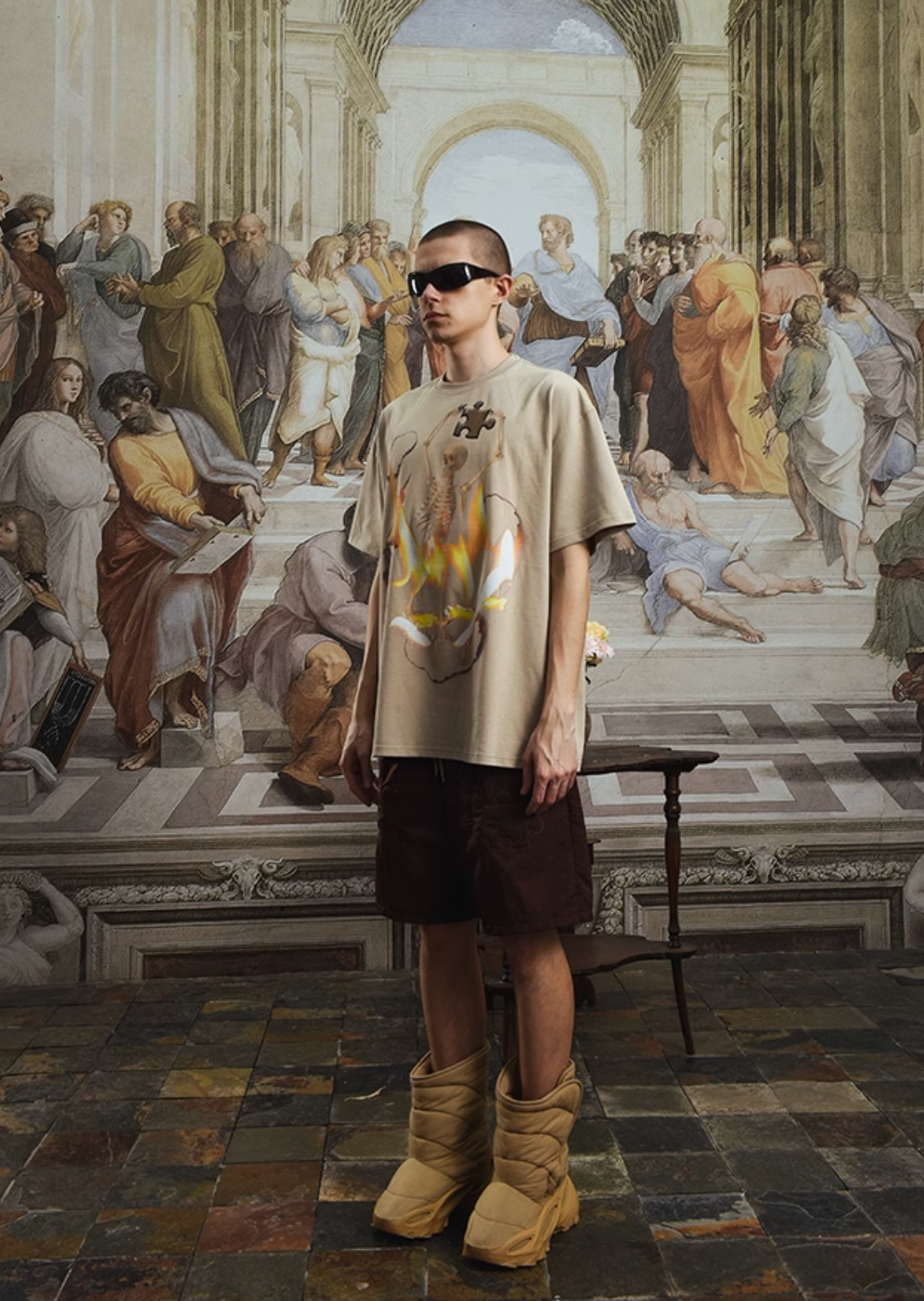 YADcrew Flame Reborn Jigsaw Skull Tee