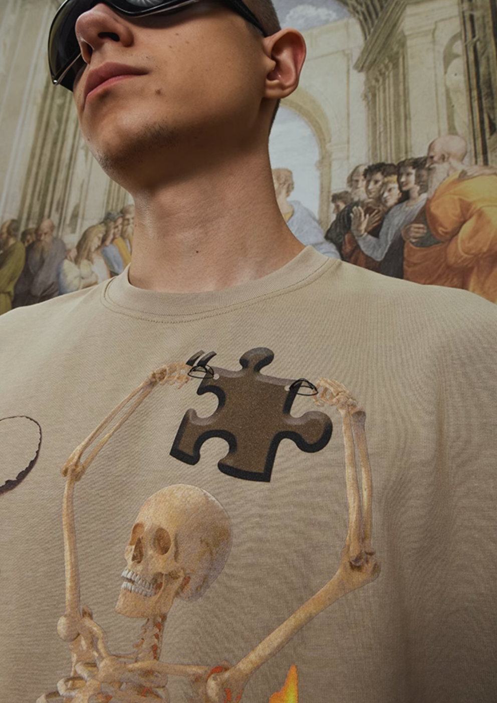 YADcrew Flame Reborn Jigsaw Skull Tee