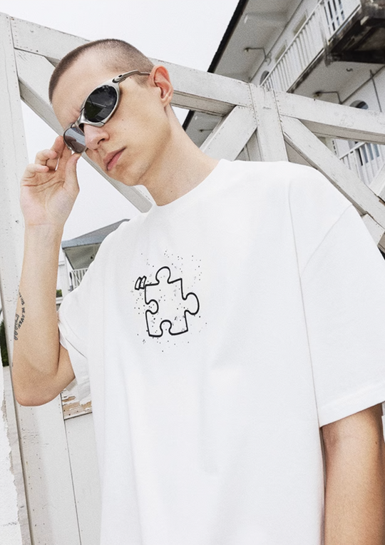 YADcrew Jigsaw Rhinestone Galaxy Tee