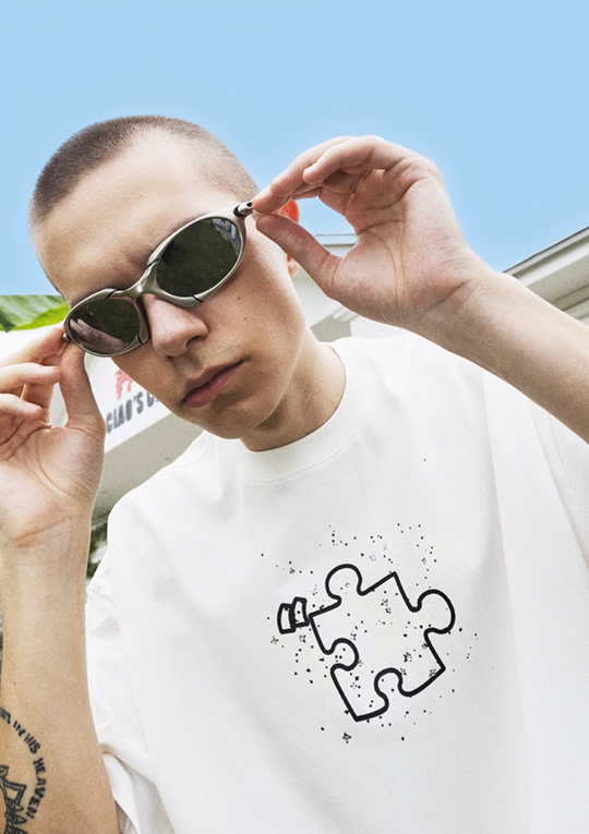 YADcrew Jigsaw Rhinestone Galaxy Tee