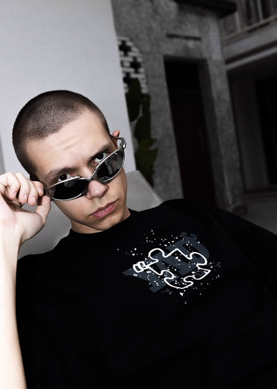 YADcrew Jigsaw Rhinestone Galaxy Tee