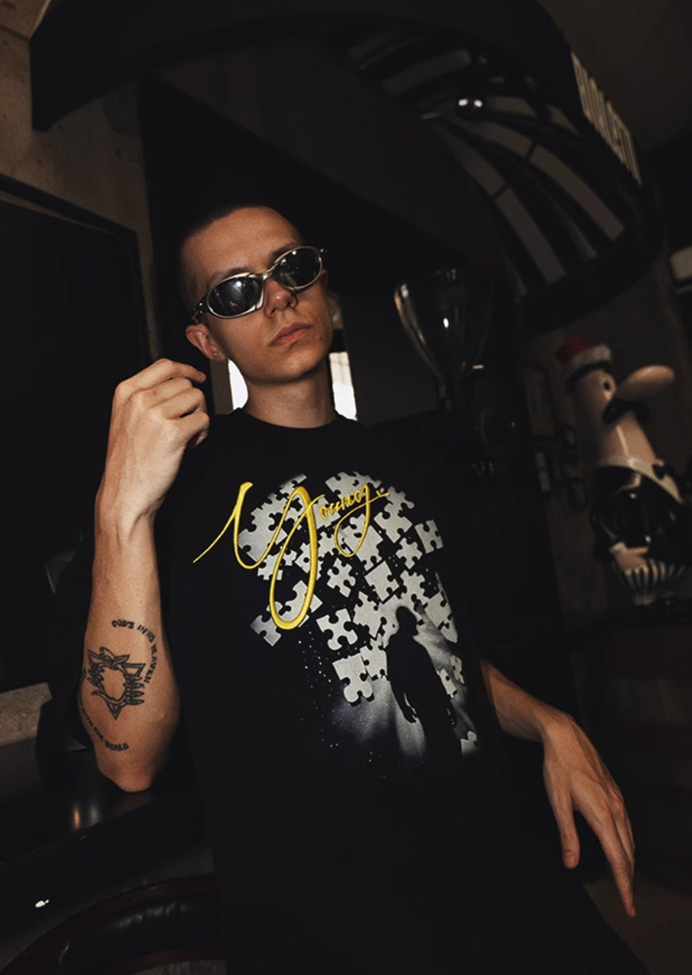 YADcrew Jigsaw Black Hole Tee