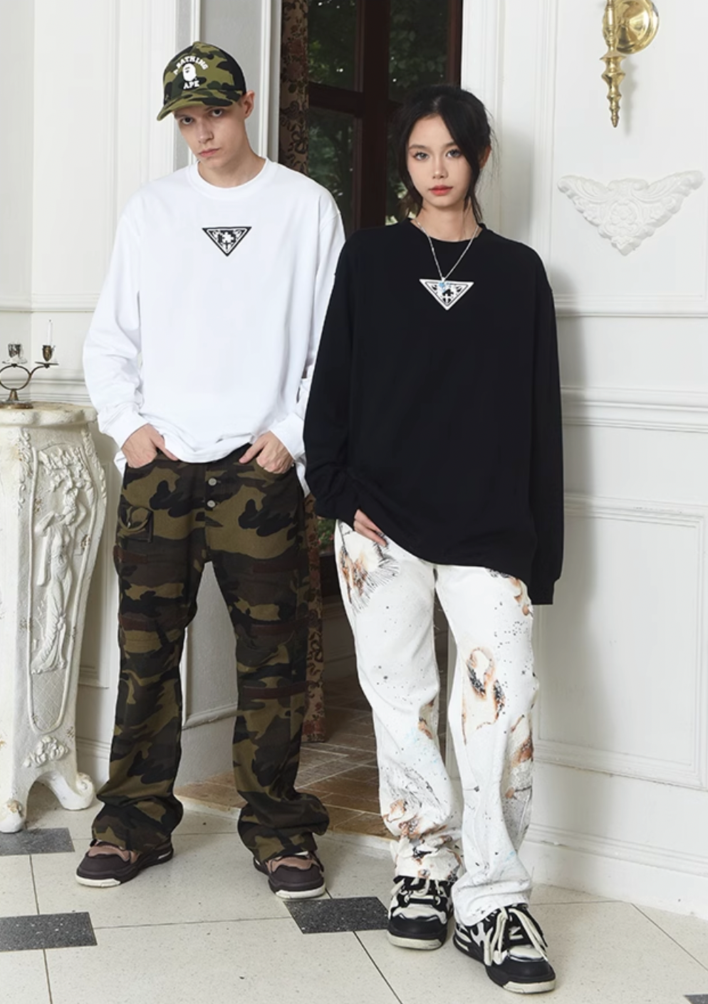 YADcrew Baroque Puzzle Long Sleeved Tee