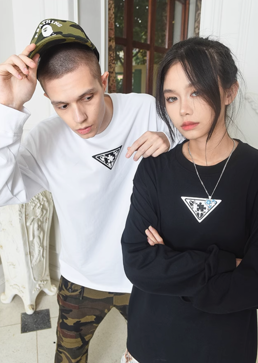 YADcrew Baroque Puzzle Long Sleeved Tee