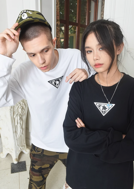 YADcrew Baroque Puzzle Long Sleeved Tee
