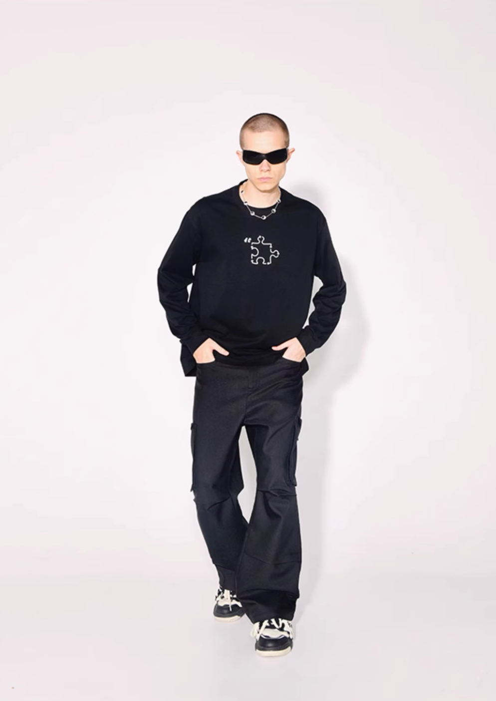 YADcrew Jigsaw Long Sleeved Tee