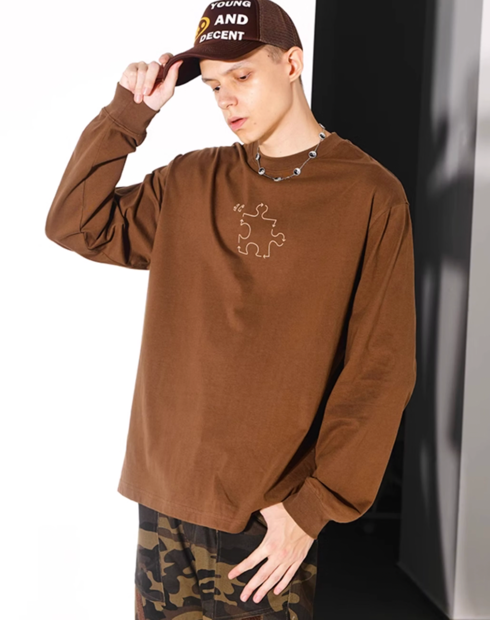 YADcrew Jigsaw Long Sleeved Tee