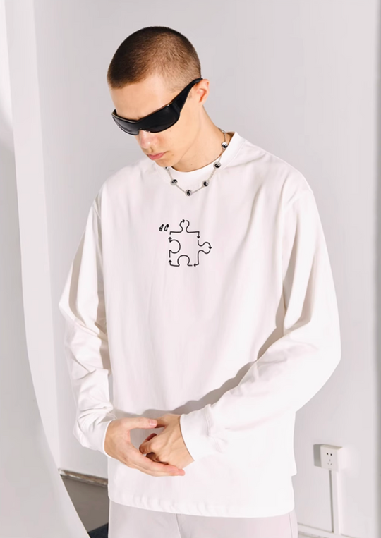 YADcrew Jigsaw Long Sleeved Tee