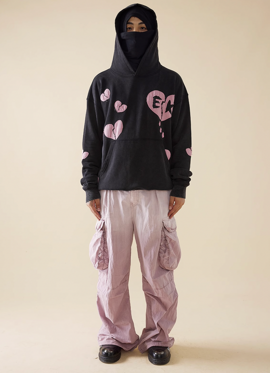 EVILKNIGHT(EK) Heartbreak Embroidery Washed Hoodie