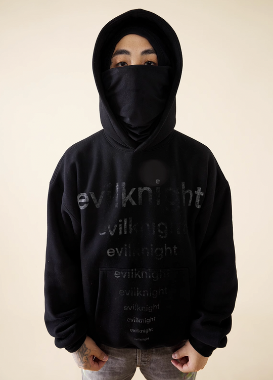 EVILKNIGHT(EK) Basic Logo Mottled Printing Hoodie