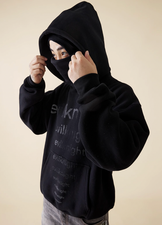 EVILKNIGHT(EK) Basic Logo Mottled Printing Hoodie