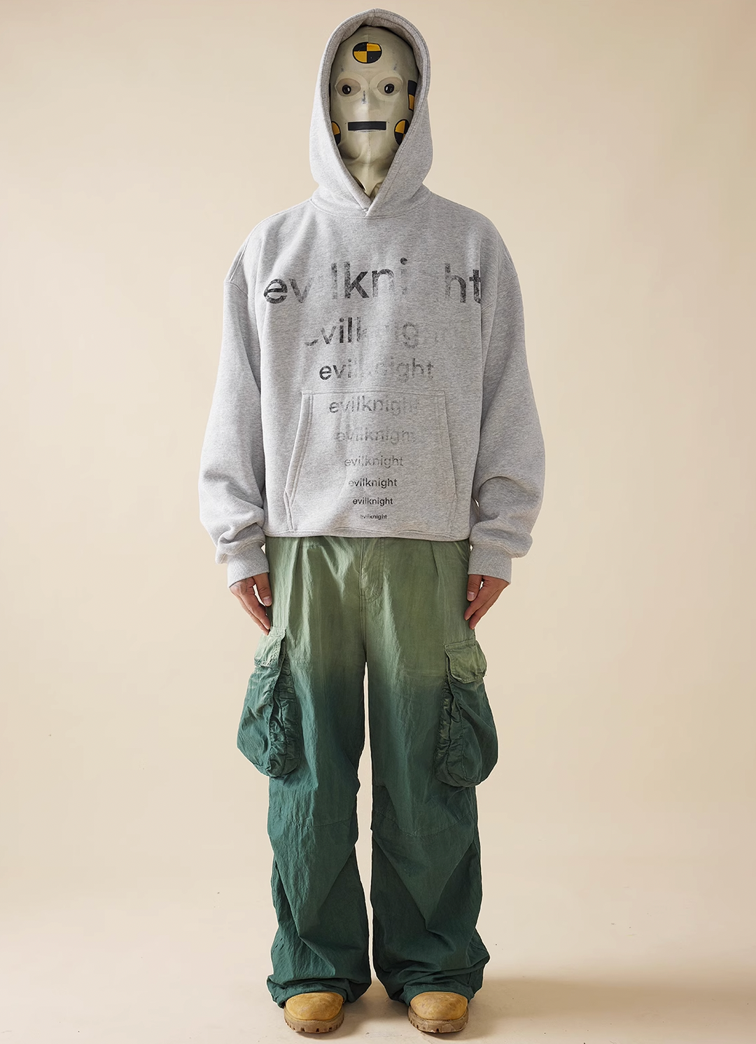 EVILKNIGHT(EK) Basic Logo Mottled Printing Hoodie