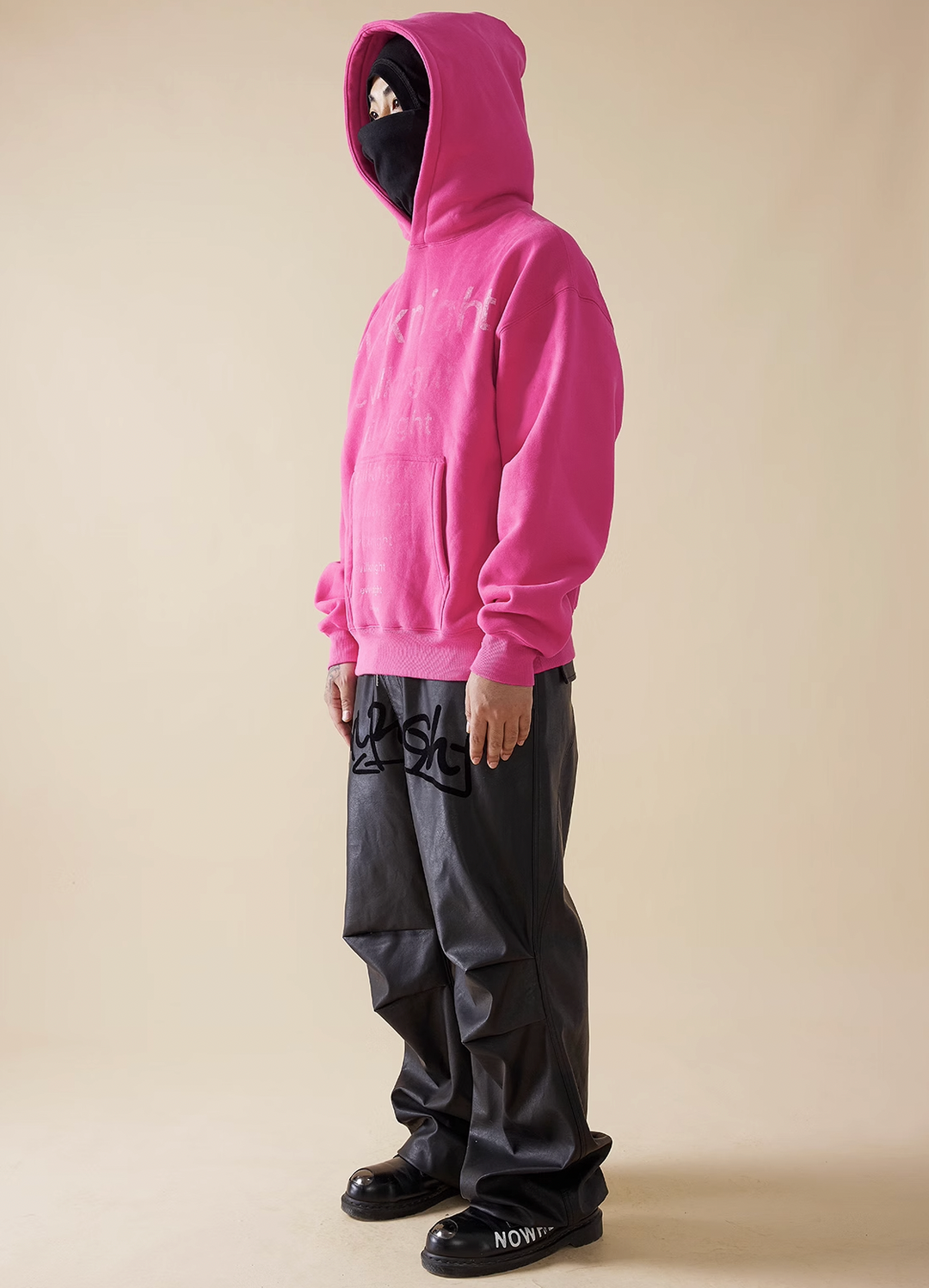 EVILKNIGHT(EK) Basic Logo Mottled Printing Hoodie