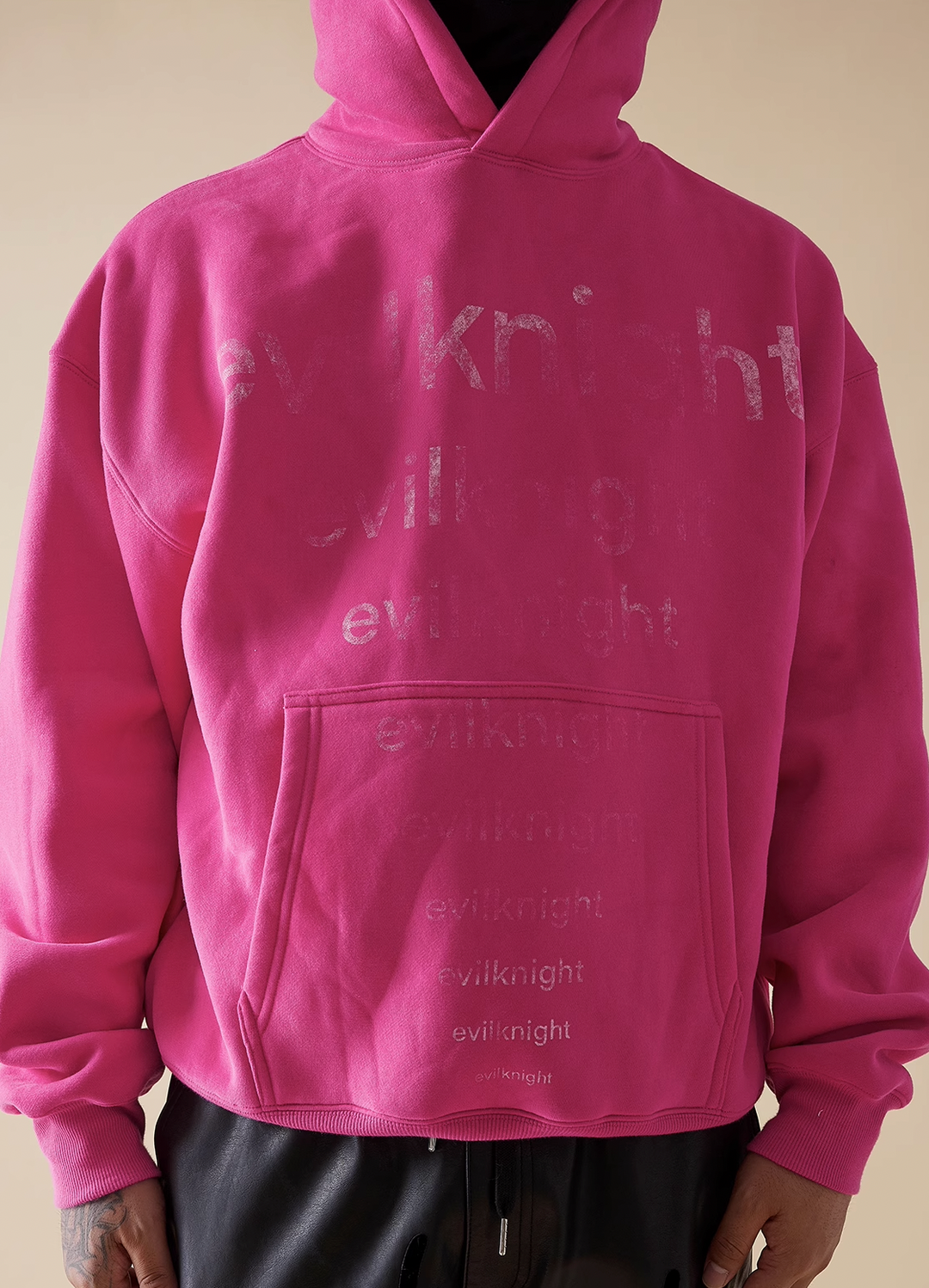 EVILKNIGHT(EK) Basic Logo Mottled Printing Hoodie