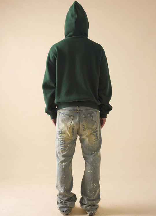 EVILKNIGHT(EK) Basic Logo Mottled Printing Hoodie