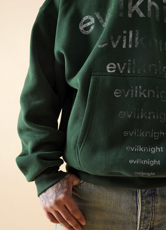 EVILKNIGHT(EK) Basic Logo Mottled Printing Hoodie