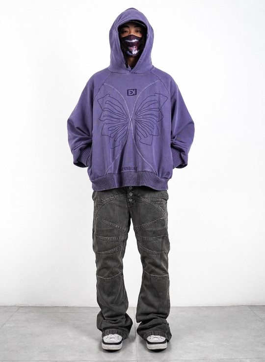 EVILKNIGHT(EK) Embroidery Butterfly Hoodie