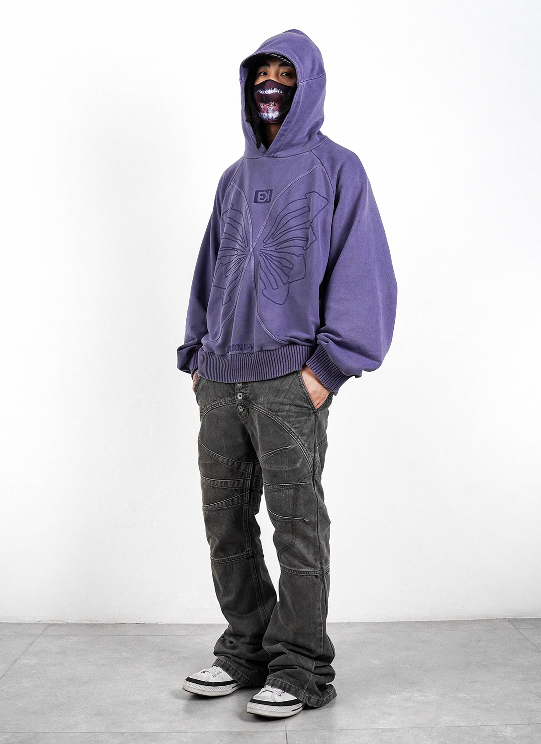 EVILKNIGHT(EK) Embroidery Butterfly Hoodie