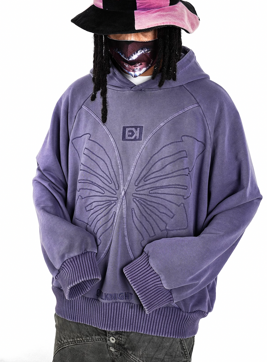 EVILKNIGHT(EK) Embroidery Butterfly Hoodie
