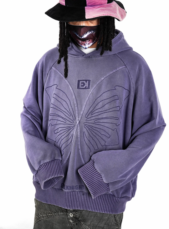 EVILKNIGHT(EK) Embroidery Butterfly Hoodie