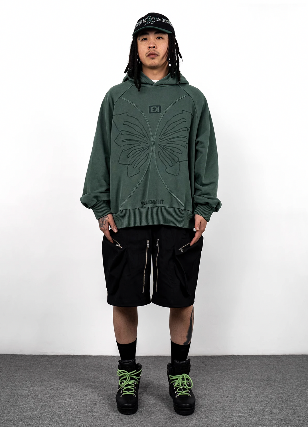 EVILKNIGHT(EK) Embroidery Butterfly Hoodie